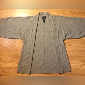 Cynthia Rowley Gray Open Front Cashmere Cardigan Sweater S New w Defect